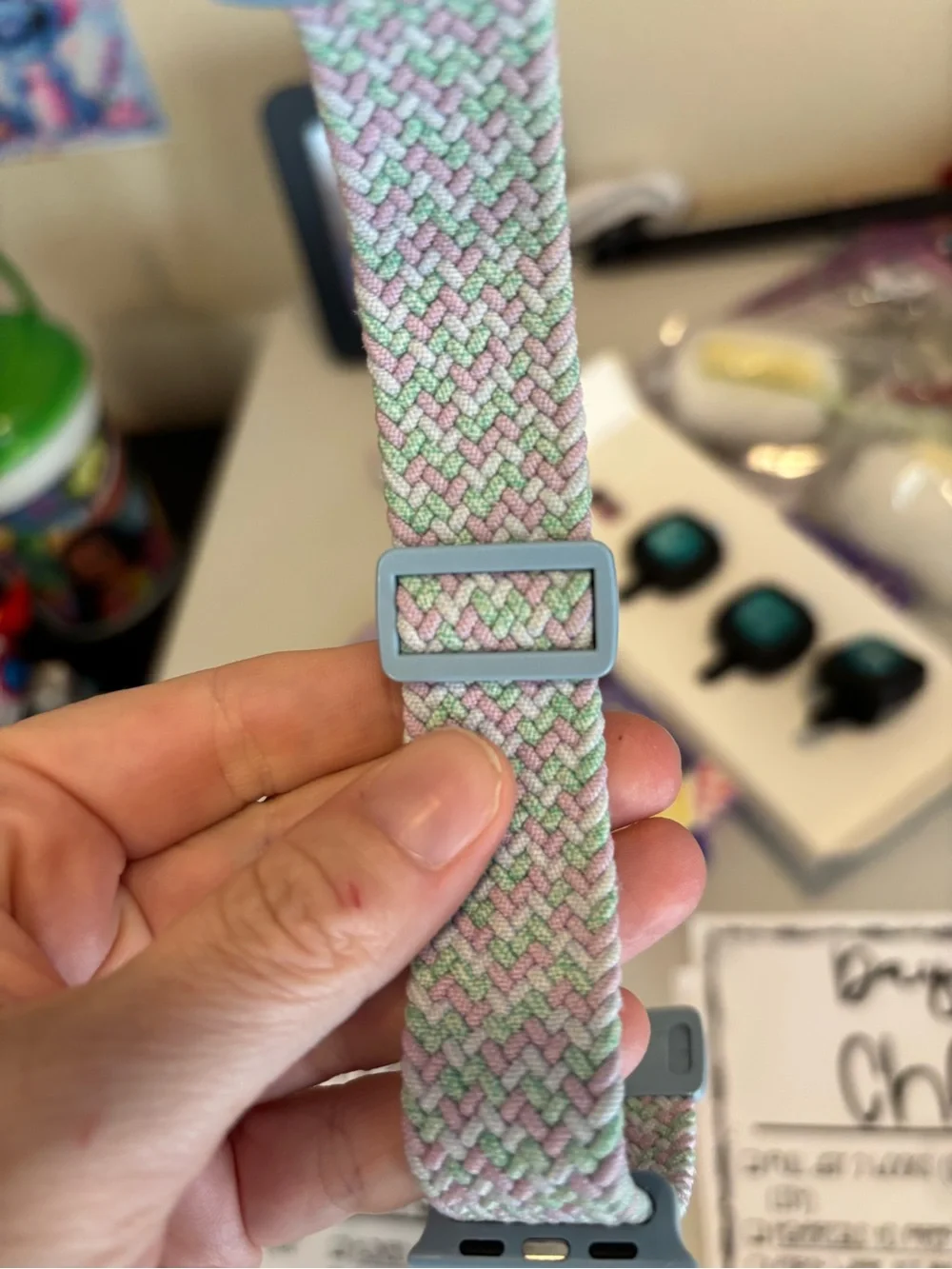 Solace Pastel Braided Apple Watch Band - Pink & Green